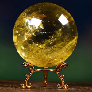 Natural Citrine Crystal Ball Ornament