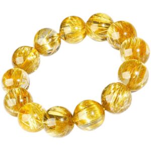 Natural Golden Rutilated Quartz Bracelet